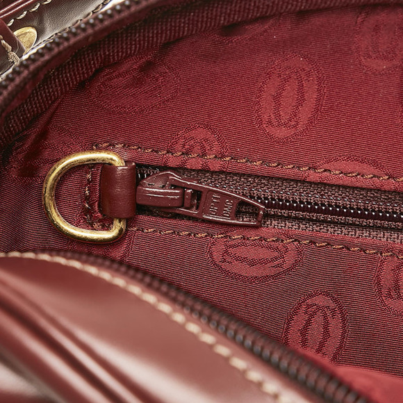 CARTIER mast line shoulder bag Bordeaux leather ladies - Picture 6 of 10